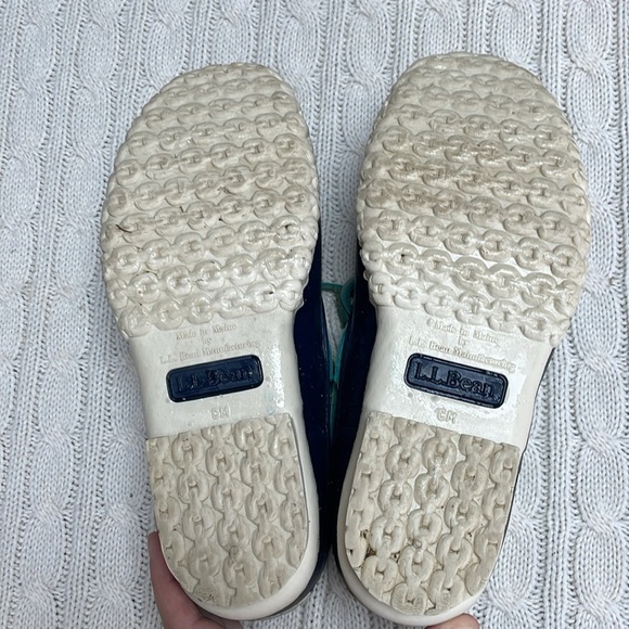 VTG Women’s LL Bean Low Duck Bean Boots Blue Leather Navy body Size 7 M Women’s - Picture 5 of 9